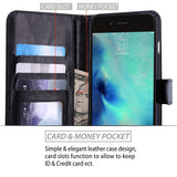 Leather Case Flip Wallet Cover Credit Card ID Slot Stand - Black - Selna N02