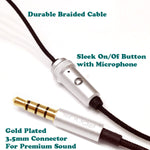 Wired Headphones Hi-Fi Sound Earphones - USB-C Adapter - Silver - Fonus S70