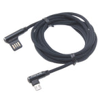 6ft Micro USB Cable Power Cord -90 Degree Right Angle - Braided - Black - Fonus R32