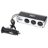 3-Port 12V DC Socket Car Charger Adapter Splitter USB Port - Fonus D83