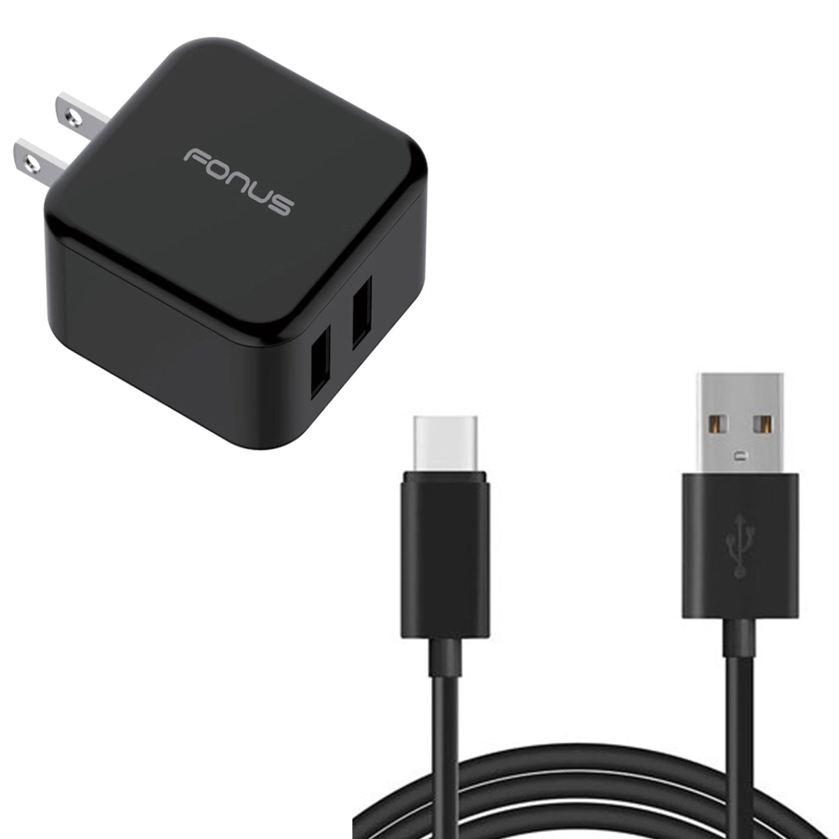 30W 2-Port Fast Home Charger 6ft USB-C Cable - Fonus R45 – uzid