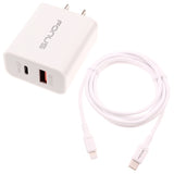 36W Fast PD Home Charger Type-C to Lightning 6ft Long Cable Power Cord - ZDE40