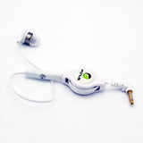 Retractable Mono Earphone 3.5mm Headphone In-Ear Single Earbud - White - Fonus M83