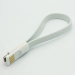 Short USB to Lightning Cable Charger Cord - Flat Magnetic - White - E61