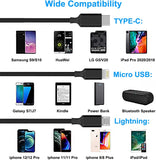 3-in-1 USB Cable Charging Wire Power Cord USB-C Sync - ZDG86