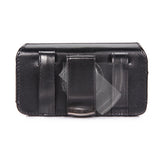 Leather Case Belt Clip Swivel Holster Cover - LCASE19 - Black - Fonus E55