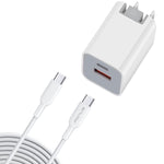 38W PD Home Charger Fast Type-C 6ft Long Cable USB-C Power Cord QC3.0 Adapter - ZDG87