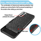 Belt Clip Case and Screen Protector Swivel Holster Tempered Glass Kickstand Cover 9H Hardness (Fingerprint Unlock) - ZDK15+Y97
