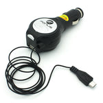 Retractable Car Charger Extra USB Port - MicroUSB - Fonus M76