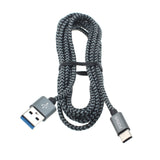 6ft USB-C Cable Charger Power Cord - Braided - Gray - Fonus K27