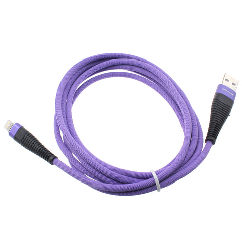 10ft Long USB to Lightning Cable Power Cord - Braided - Purple - R94