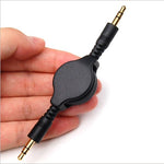 Retractable Audio Cable Aux-in Car Stereo Speaker Cord - Black - Fonus M93