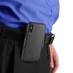 Case Holster Combo Swivel Belt Clip - Dropproof - Kickstand - Black - Fonus L32