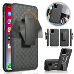 Belt Clip Case and 3 Pack Privacy Screen Protector Swivel Holster Tempered Glass Kickstand Cover Anti-Spy Anti-Peep - ZDA49+3Z26