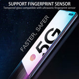 Samsung Galaxy S10 5G - Tempered Glass Screen Protector - Full Cover Curved - Fingerprint Unlock