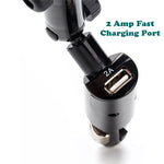Car Mount Holder for DC Lighter Socket - 2A Charger USB Port - Fonus M50
