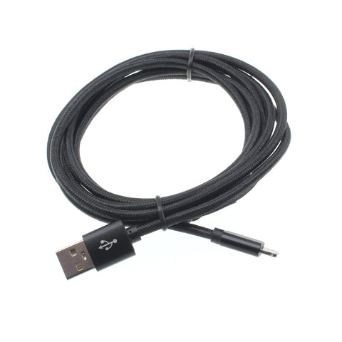 6ft MFI Certified USB to Lightning Cable - Braided - Black - Pinyi - K73