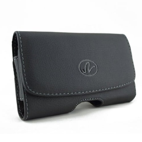 Leather Case Belt Clip Holster Cover - LCASE12 - Black - B12