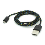 6ft Micro USB Cable Charger Cord - Braided - Black - Fonus F50