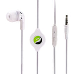 Retractable Mono Earphone 3.5mm Headphone In-Ear Single Earbud - White - Fonus S09