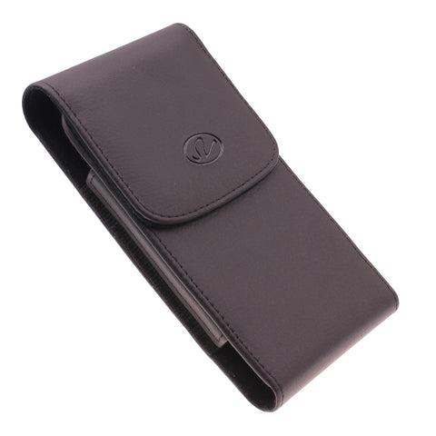 Leather Case Belt Clip Holster - Vertical Cover - LCASE48 - Black - A69