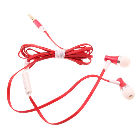 Hi-fi Sound Headphones 3.5mm Earphones -Metal Earbuds - Red - Fonus D27