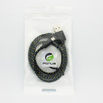 3ft Micro USB Cable Charger Cord - Braided - Black - Fonus C44