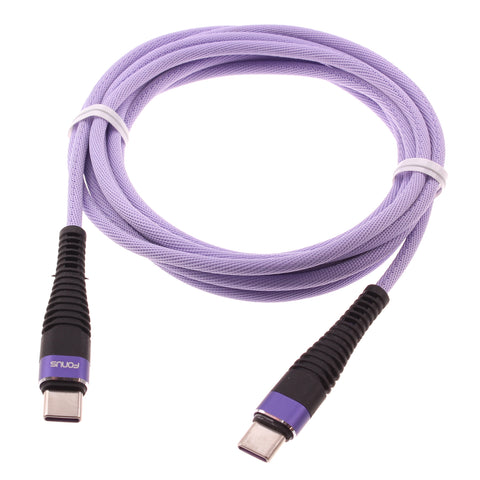 Purple 6ft PD Cable Type-C to USB-C Long Charger Cord Power Wire Sync - ZDA94