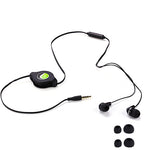 Retractable Earphones 3.5mm Headphones - In-Ear Earbuds - Black - Fonus F93