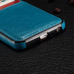 Leather Case Luxury Wallet Cover Credit Card ID Slot Stand - Aqua Blue - Selna N18