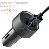 Quick Car Charger 36W PD Cable USB-C Port Power Adapter - ZDE22