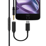 Mono Earphone with USB-C Adapter - Single Earbud - Black - Fonus T22