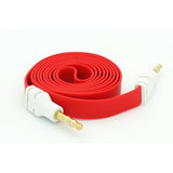 3.5mm Audio Cable Aux-in Car Stereo Speaker Cord - Flat - Red - Fonus B61