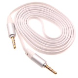 3.5mm Audio Cable Aux-in Car Stereo Speaker Cord - Flat - White - Fonus J07