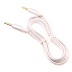 3.5mm Audio Cable 6ft Aux-in Car Stereo Speaker Cord - Flat - White - Fonus S02