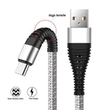 6ft and 10ft Long USB-C Cables Fast Charge TYPE-C Cord Power Wire Data Sync Braided - ZDY70