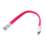 Short USB to Lightning Cable Charger Cord - Flat Magnetic - Pink - E66