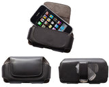 Leather Case Belt Clip Swivel Holster Cover - LCASE15 - Black - C74