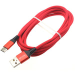 Red 10ft USB-C Cable Type-C Charger Cord Power Wire Long - ZDA80