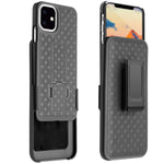 Belt Clip Case and 3 Pack Screen Protector Swivel Holster Tempered Glass Kickstand Cover Matte 3D Curved Edge - ZDJ44+3R62