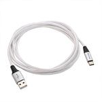 10ft USB-C Cable Charger Cord - Braided - White - Fonus R13