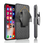 Belt Clip Case and 3 Pack Screen Protector Swivel Holster Tempered Glass Kickstand Cover 5D Touch Curved Edge - ZDM27+3R49