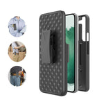 Belt Clip Case and 3 Pack Privacy Screen Protector Swivel Holster TPU Film Kickstand Cover Anti-Peep Anti-Spy - ZDA86+3Z22