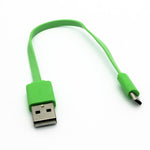 Short Micro USB Cable Charger Cord - Flat - Green - Fonus D22