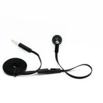 Mono Earphone 3.5mm Headphone - Flat Wired - Single Earbud - Black - Fonus J88