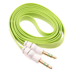 3.5mm Audio Cable Aux-in Car Stereo Speaker Cord - Flat - Green - Fonus J18