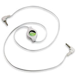 Retractable Audio Cable Aux-in Car Stereo Speaker Cord - Right Angle - White - Fonus T15