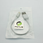 Short USB to Lightning Cable Charger Cord - Flat - White - C13