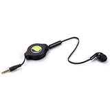 Retractable Headphone Mono Earphone - USB-C Adapter - Single Earbud - Black - Fonus S35