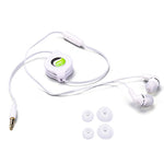 Retractable Earphones 3.5mm Headphones - In-Ear Earbuds - White - Fonus S38